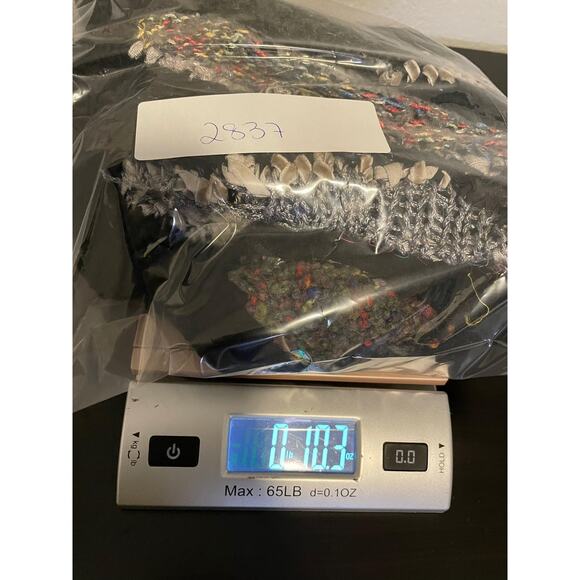 Chunky Knit Sweater Womens Large Multicolor Patchwork Short Sleeve Art to Wear - Picture 6 of 6